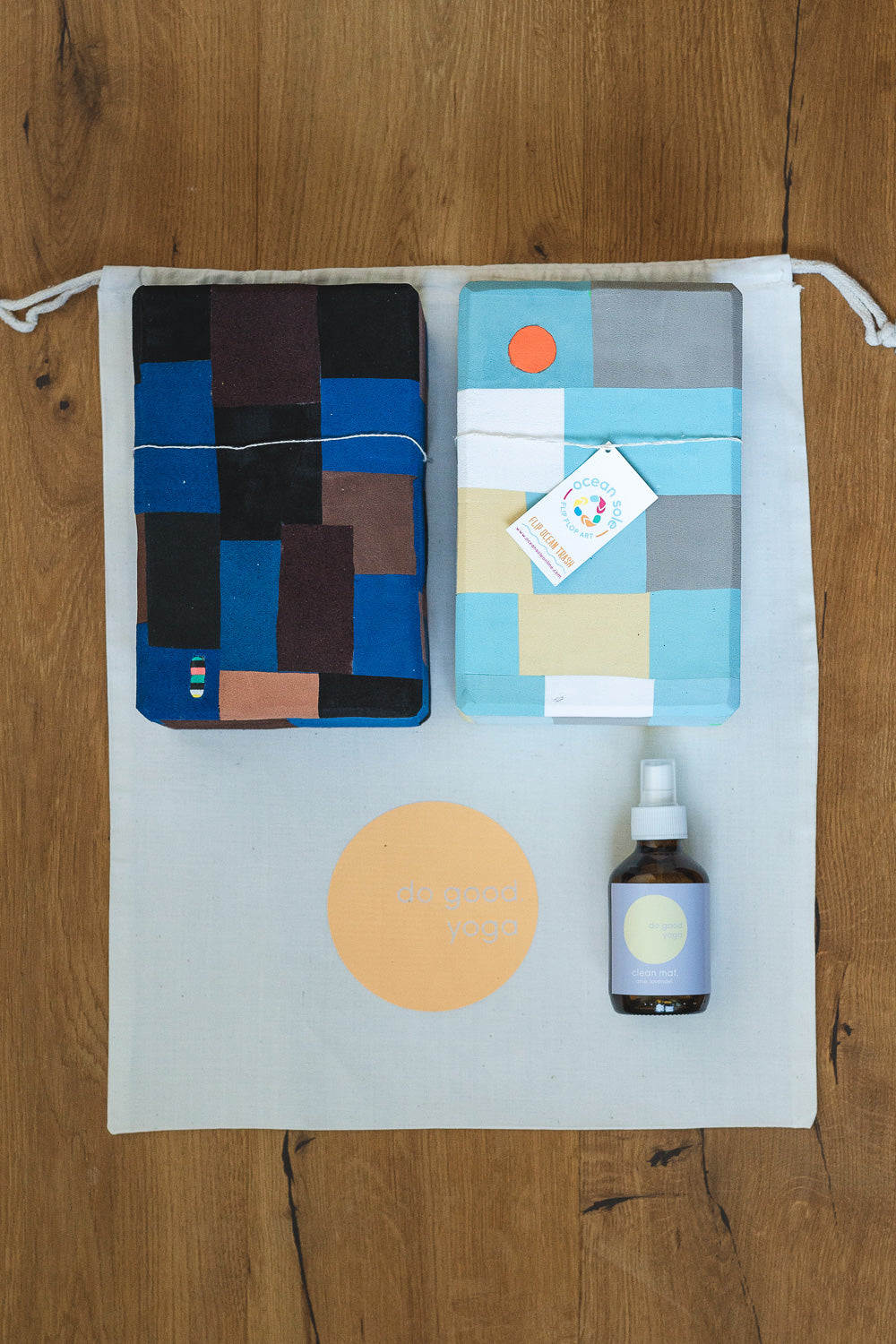 Recycled Yoga Block Set inkl. gratis Reinigungsspray (150ml)