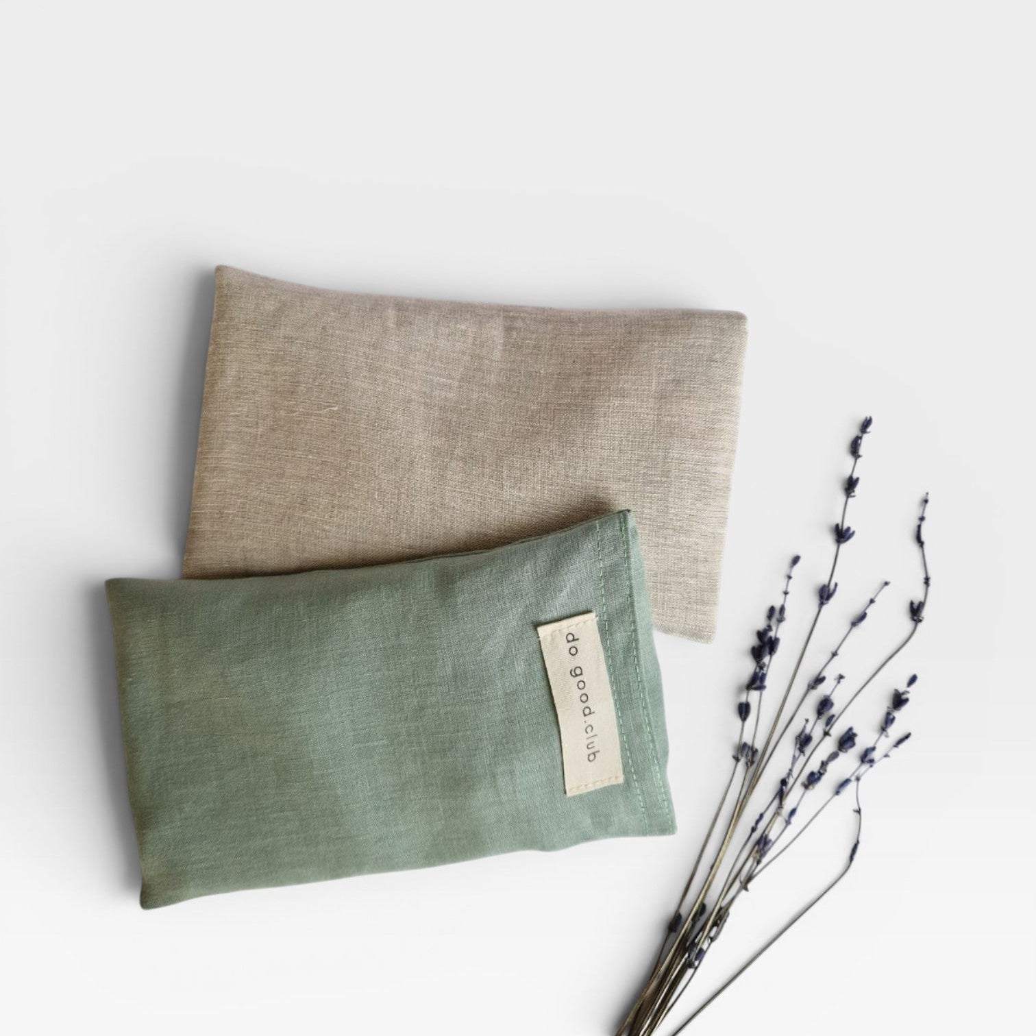 Augenkissen Leinen mit Lavendel & Edelsteinen Natural