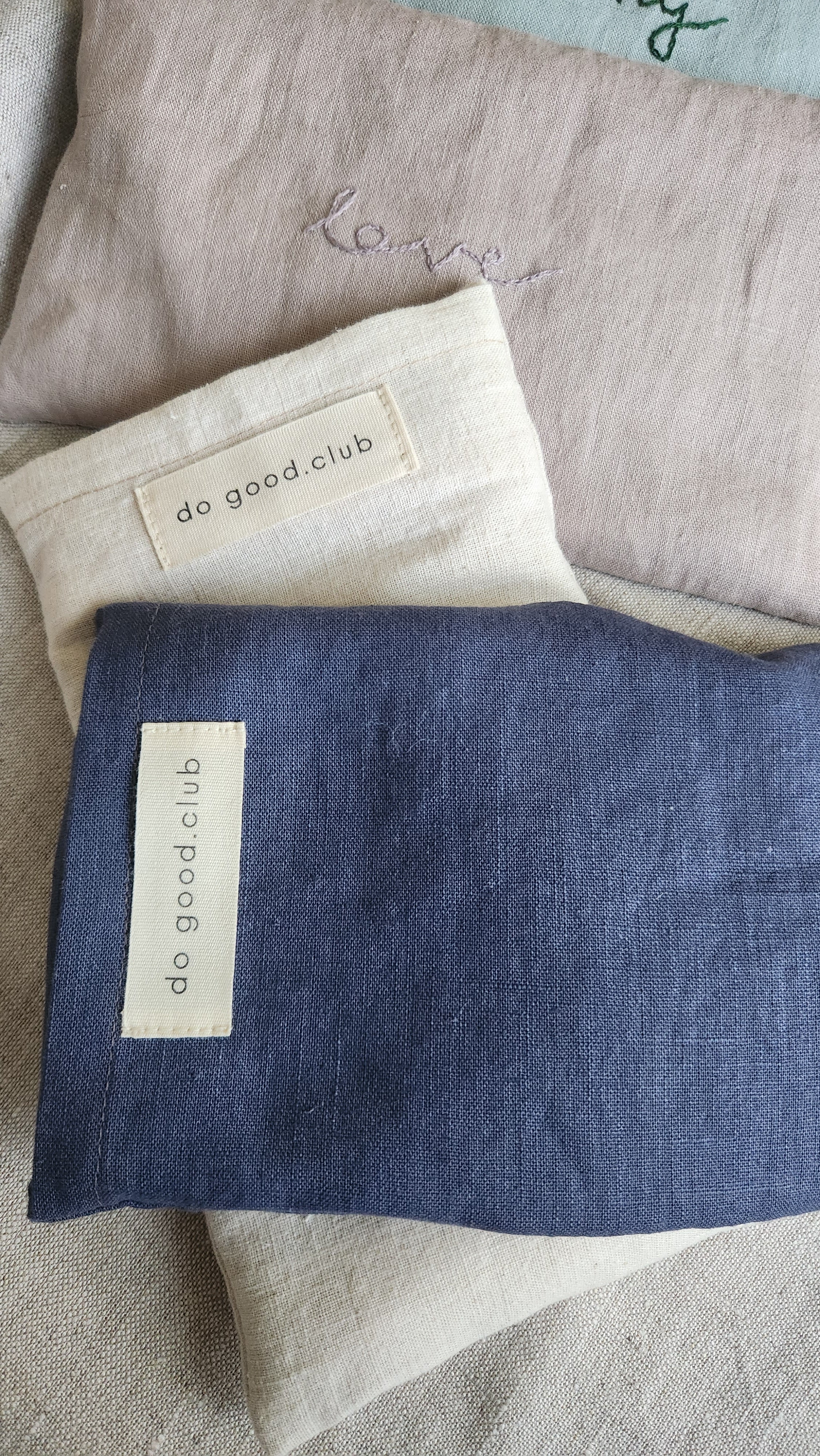 Augenkissen Leinen mit Lavendel & Pink Opal - Love