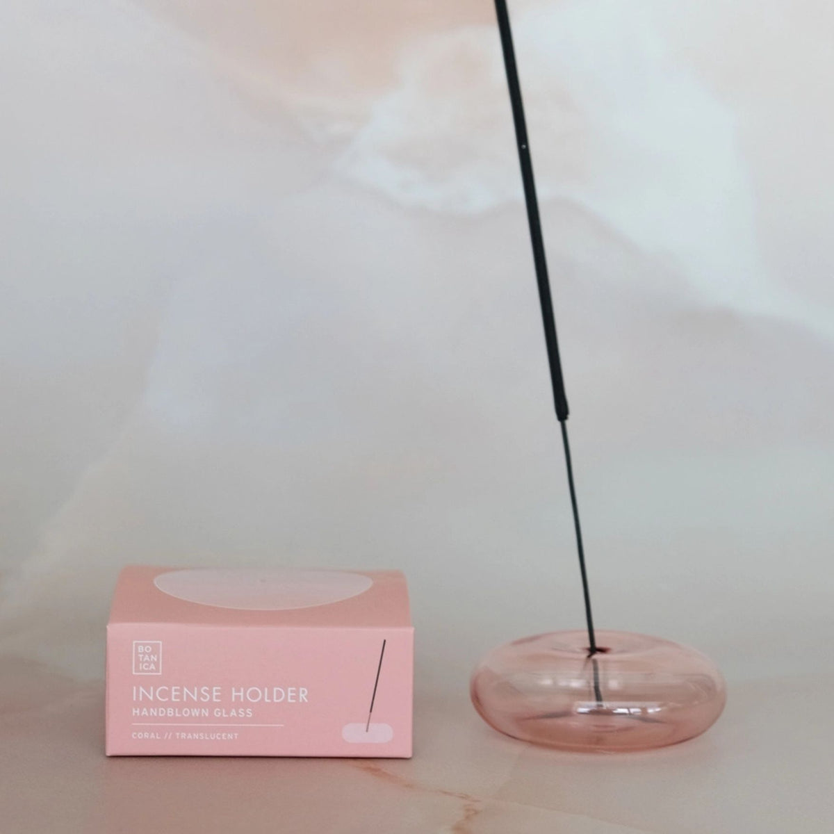Räucherstäbchenhalter Bubble - mundgeblasenes Glas Coral