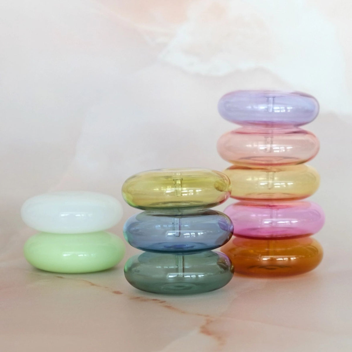 Räucherstäbchenhalter Bubble - mundgeblasenes Glas Coral