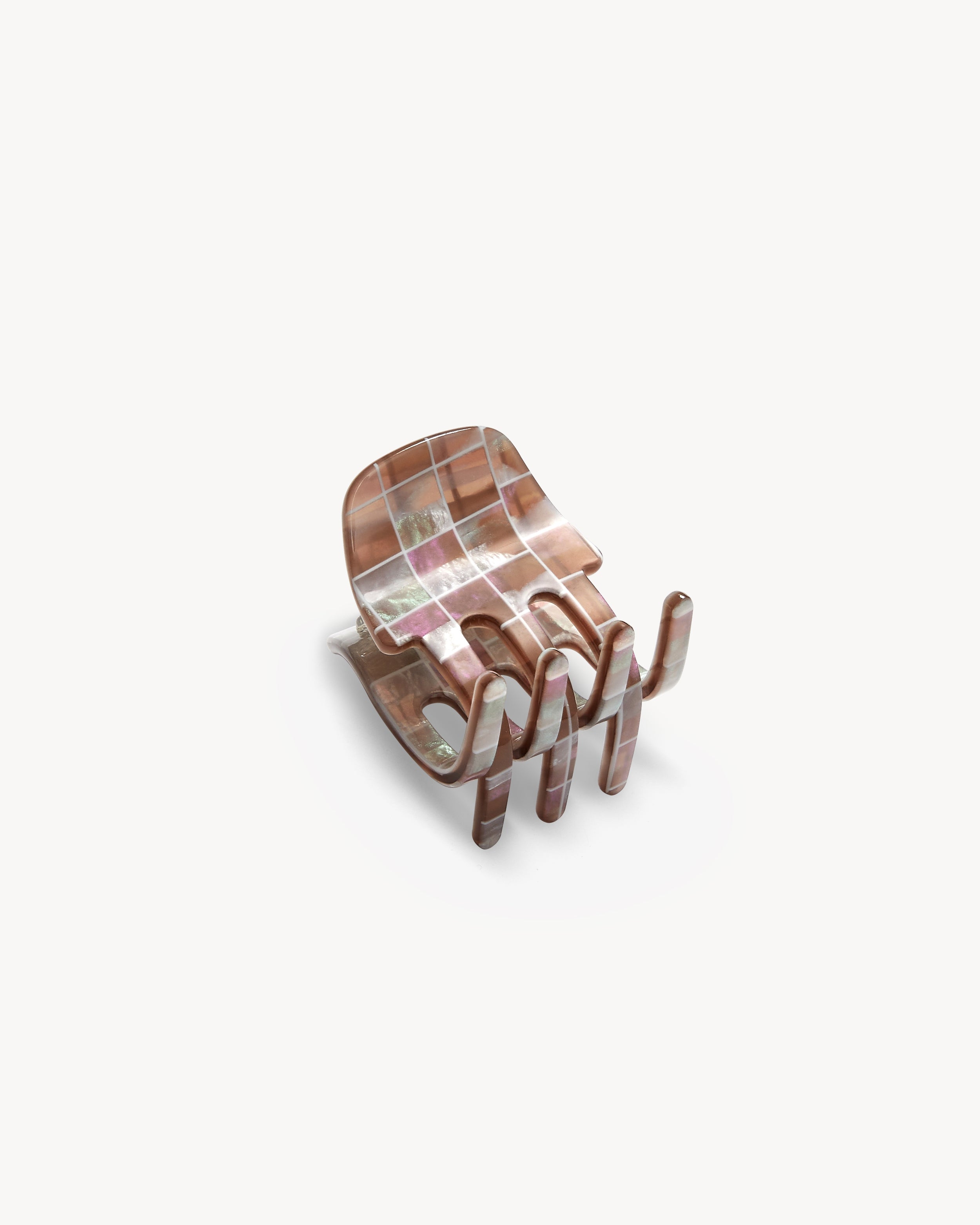 Haarklammer - Machete Mini Claw Brown Shell Checker