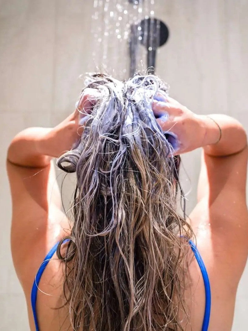 Festes Shampoo & Conditioner Set Colour Correction Blue - Dunkelblondes & Braunes Haar