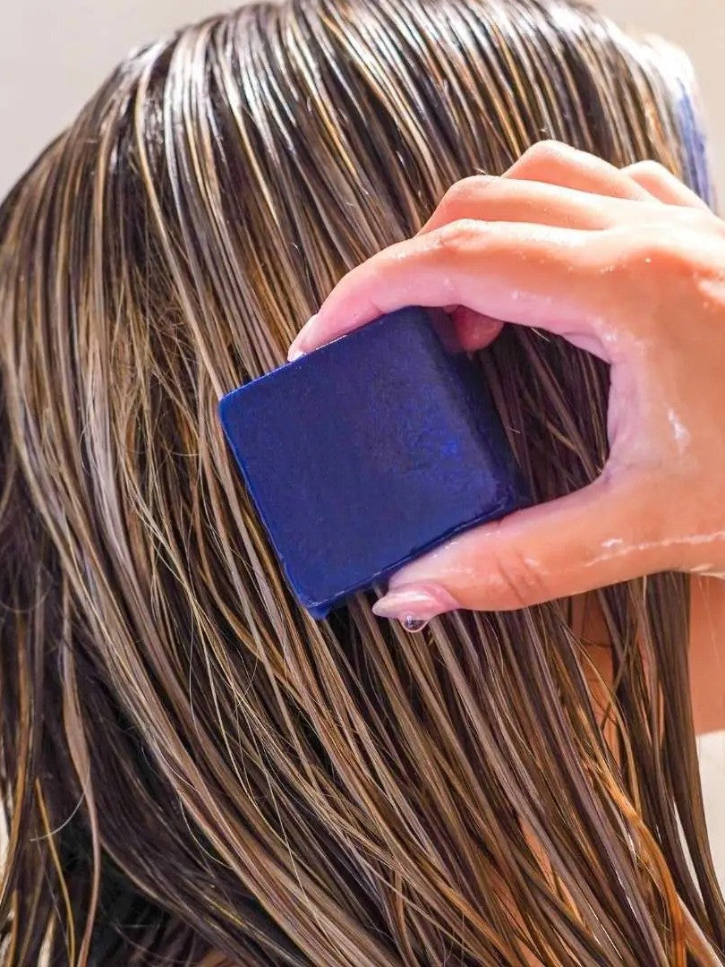 Festes Shampoo & Conditioner Set Colour Correction Blue - Dunkelblondes & Braunes Haar